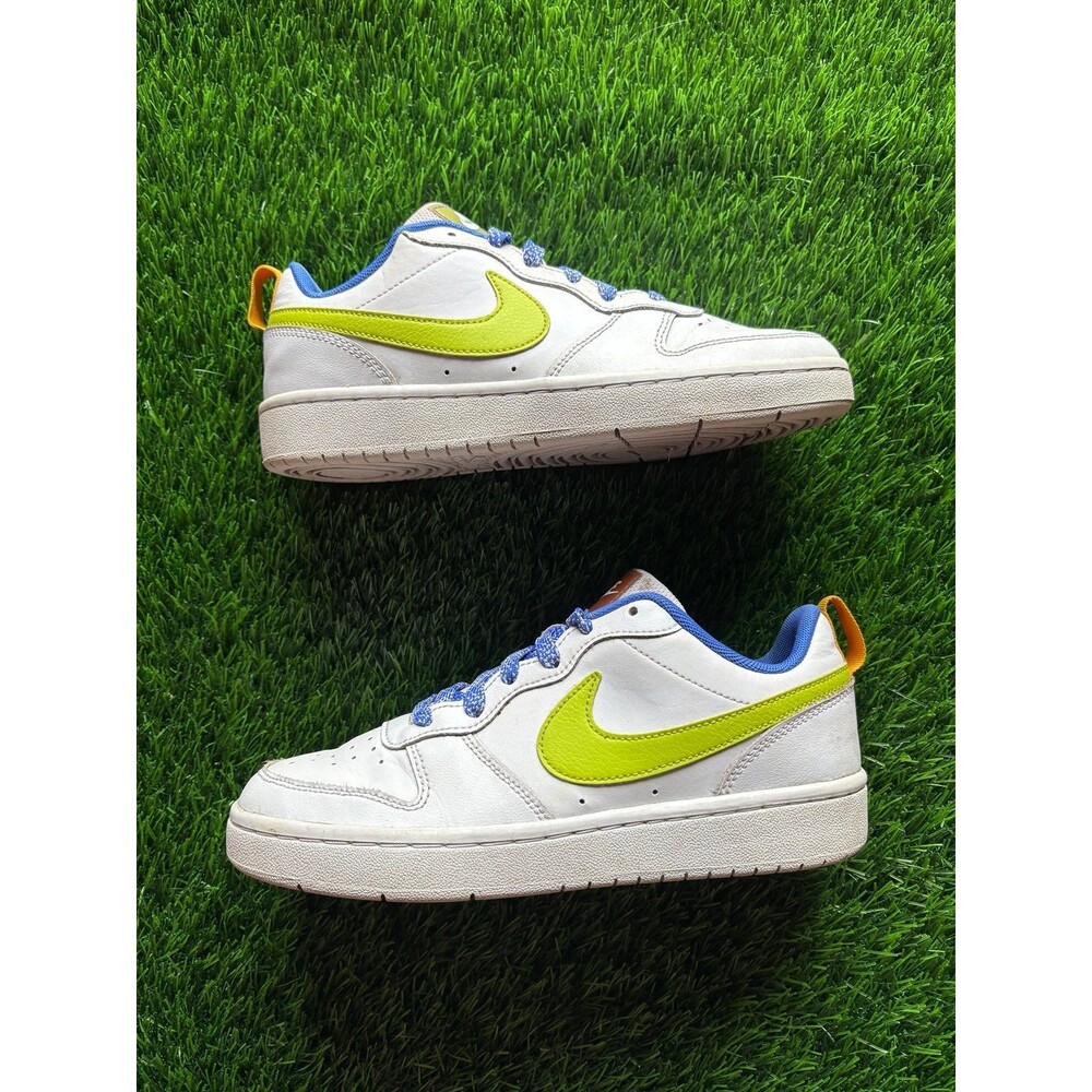 Nike Court Vision Low White Green Yellow Men's Athletic Shoes sz 6y